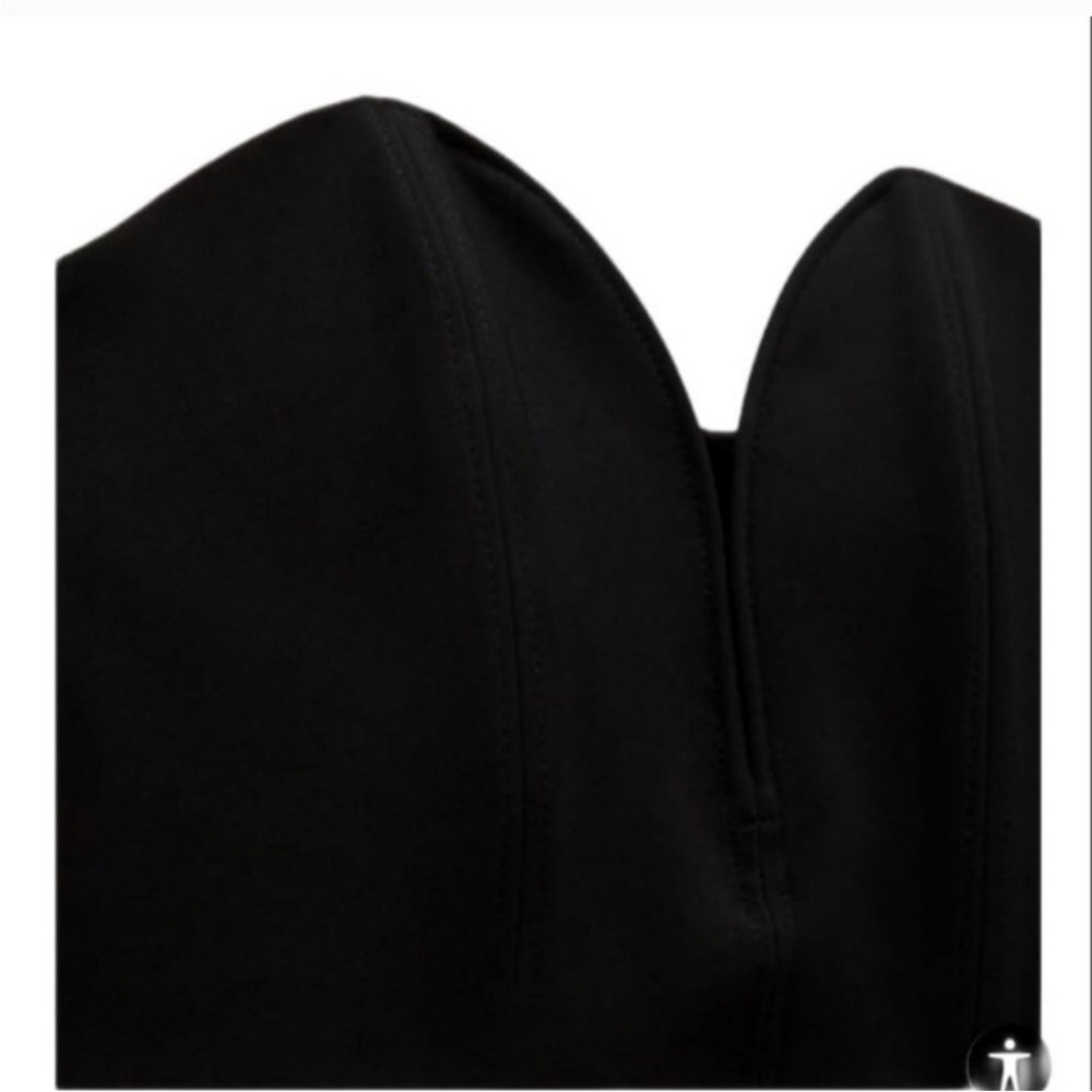 ZARA BLACK BUSTIER CORSET STRAPLESS BODYSUIT WOMENS XSMALL NWOT - Picture 6 of 9